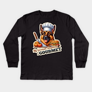 German Shepherd  Chef Kids Long Sleeve T-Shirt